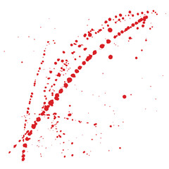 Vector red splashes and stains of paint