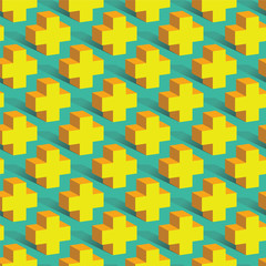 Obraz premium Abstract geometric texture of yellow crosses on a blue background