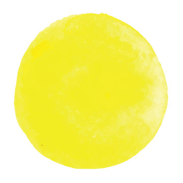 Vector yellow circle painted in watercolors