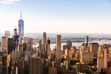 Fototapeta na wymiar Aerial view of lower Manhattan New York City