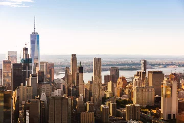 Gordijnen Aerial view of lower Manhattan New York City © Tierney