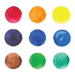 Multicolored watercolor points, vector