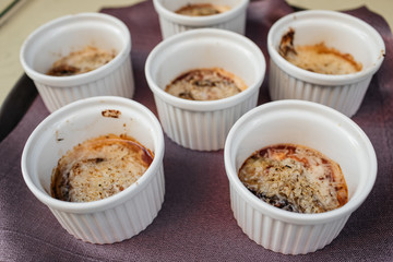 baking bowls with filling
