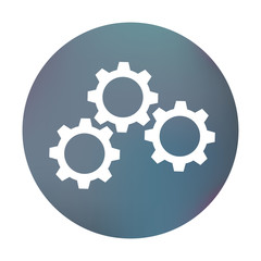 Farbiger Button - Zahnräder waagerecht