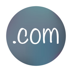 Farbiger Button - .com-Domain kreativ