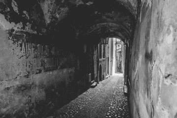 The karastic old streets in the mountain villages of France