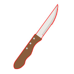 Isolated knife on a white background, Vector illustration