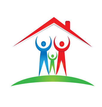 Family and house foundation logo