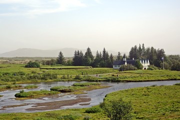 Obraz premium Thingvallakirkja, Thingvellir National Park, Iceland