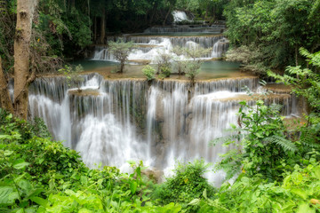Thailand Huai Mae Khamin Waterfall at Kanchanaburi