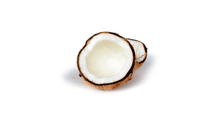 Fresh coconut milk coconut milk on white background