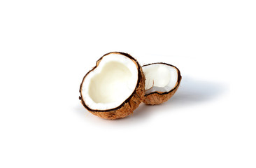 Fresh coconut milk coconut milk on white background