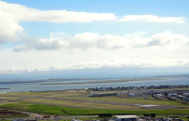 View of the airport from Hallgrimskirkja, Reykjavik, Iceland
