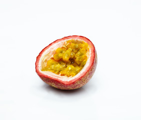 Close up passionfruit on the white background