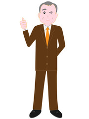 シニアのビジネスマンのポーズ