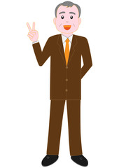 シニアのビジネスマンのポーズ