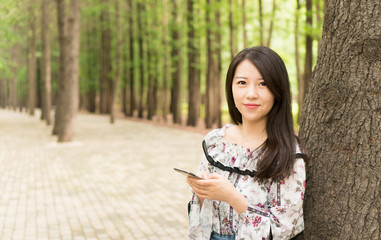 girl in woods