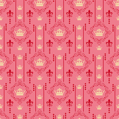 damask wallpaper red seamless pattern