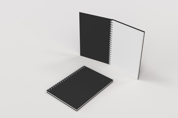 Obraz premium Two notebooks with spiral bound on white background
