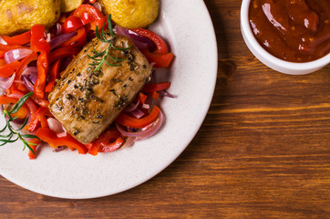 Grilled meat with spices