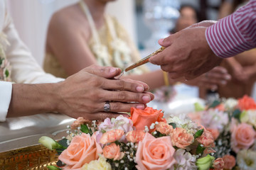 Wedding of Thai woman and  foreign man