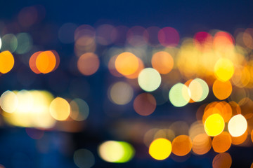 Abstract bokeh light background of city night