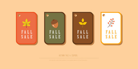 Autumn concept tag set