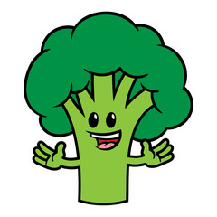 Cartoon Broccoli Character