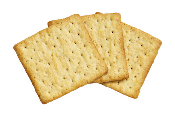 wholewheat crackers isolated on white background