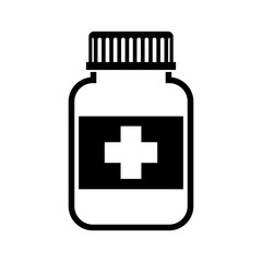 pills bottle icon on white background