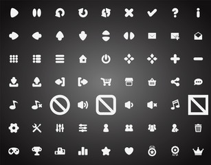 Set of flat game icons in cartoon style