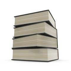 Stack of Books on white. 3D illustration