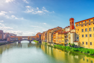 Ponte Vecchio is a bridge in Florence, located at the narrowest point of the Arno River, almost opposite the Uffizi Gallery.Italy.