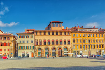 Fototapeta na wymiar Pitti Square (Piazza pitti) in Florence - city of the Renaissance on Arno river. Italy.