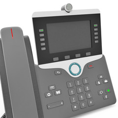 Office Phone - IP Phone technology for business on a white. 3D illustration