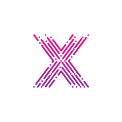 Letter X with Dots and Lines logotype,Fast Speed, Delivery, Digital and Technology for your Corporate identity