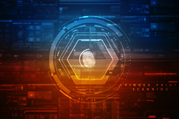 Fingerprint Scanning Technology Concept 2d Illustration