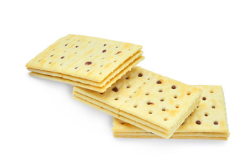 three biscuits isolated on white background