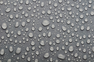 water drops on a gray background