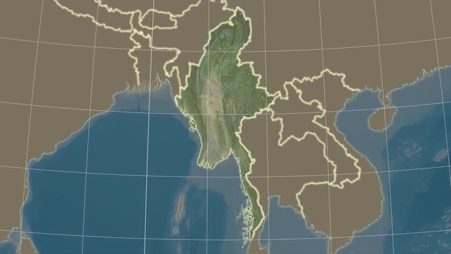 Myanmar and neighborhood. Satellite