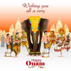 Obraz premium Happy Onam holiday for South India festival background