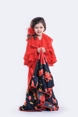 Little girl in red dress