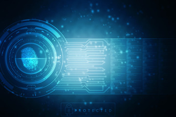 Obraz premium Fingerprint Scanning Technology Concept 2d Illustration