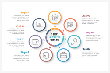 Circle Infographics with Seven Elements