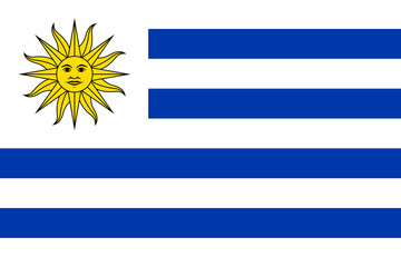 Vector image of Uruguay Flag - obrazy, fototapety, plakaty