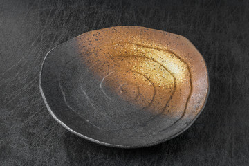 日本の焼き物の皿　Japanese high grade pottery dish