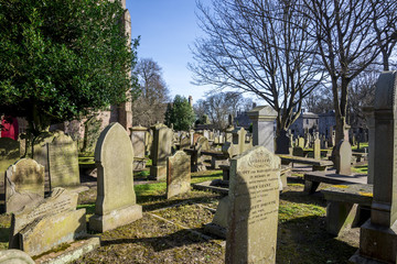 Old cemetery at St Machar's cathedral in Aberdeen
