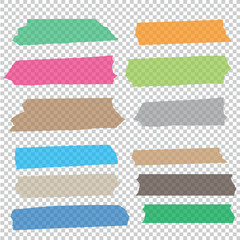 Fototapeta premium Collection of adhesive tape pieces vector set
