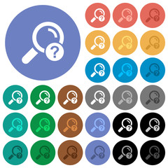 Unknown search round flat multi colored icons