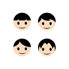 people head emoticon vector
